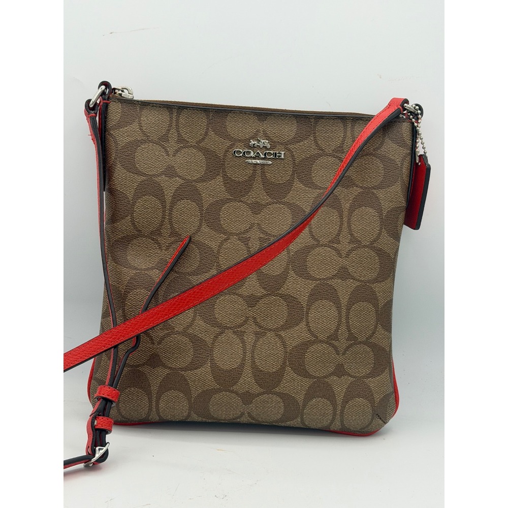 Coach North/South Crossbody in Signature Coated Canvas Style F35940